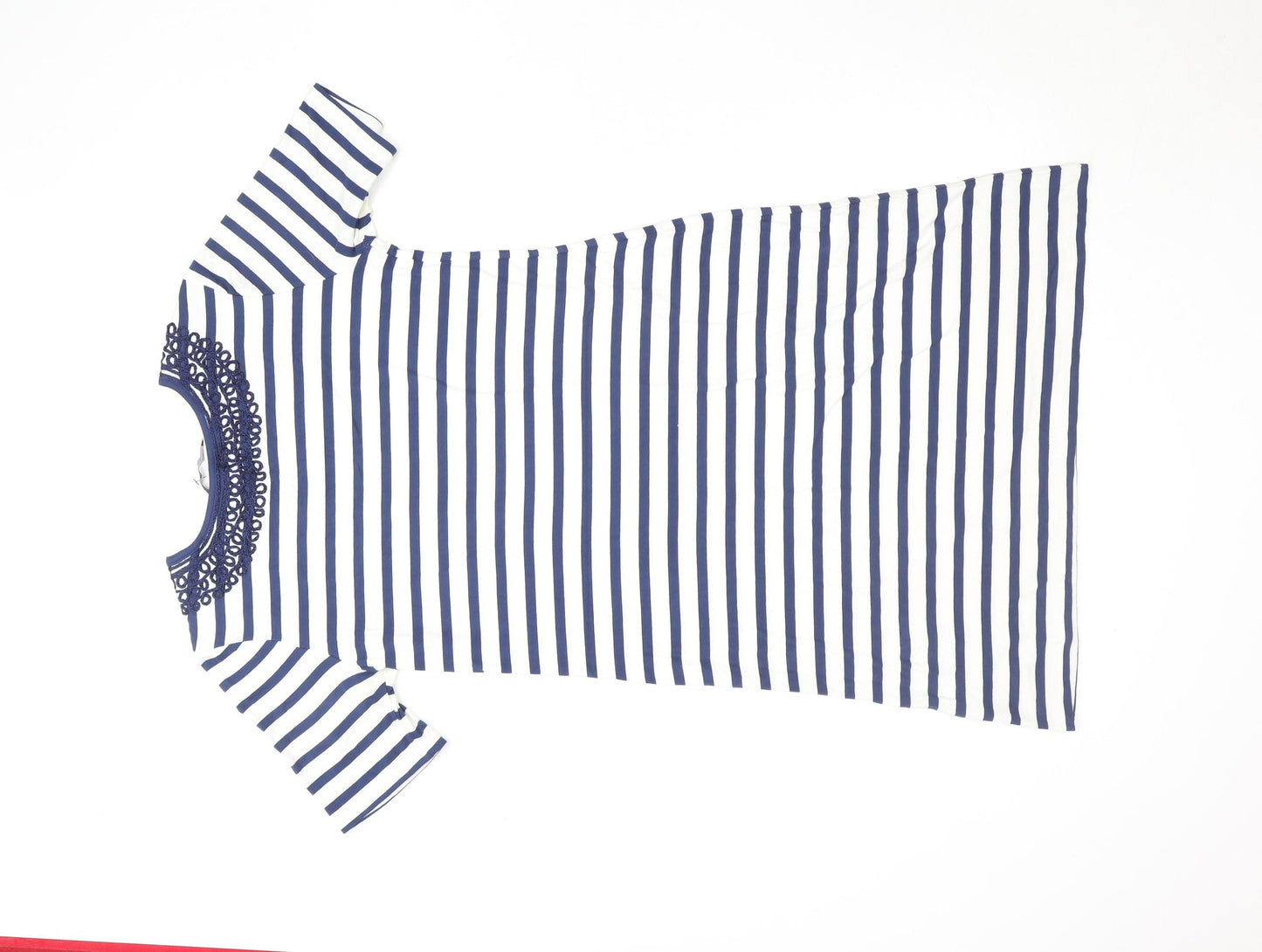 Marks and Spencer Women’s Blue Striped Crochet Shift Dress Size 12