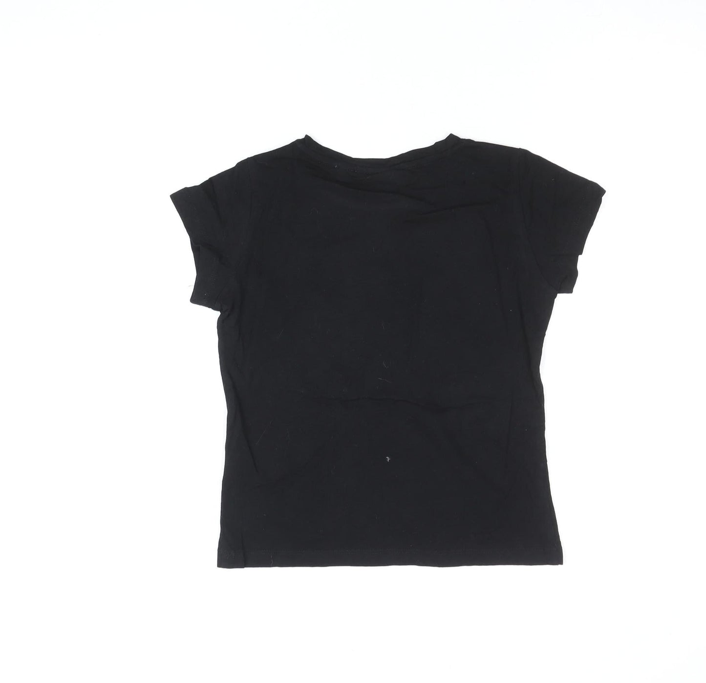 Girls UK Size 9-10 Years Friends Black Basic T-Shirt