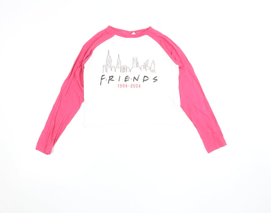 Girls UK Size 10-11 Years FRIENDS Multicoloured Ringer T-Shirt