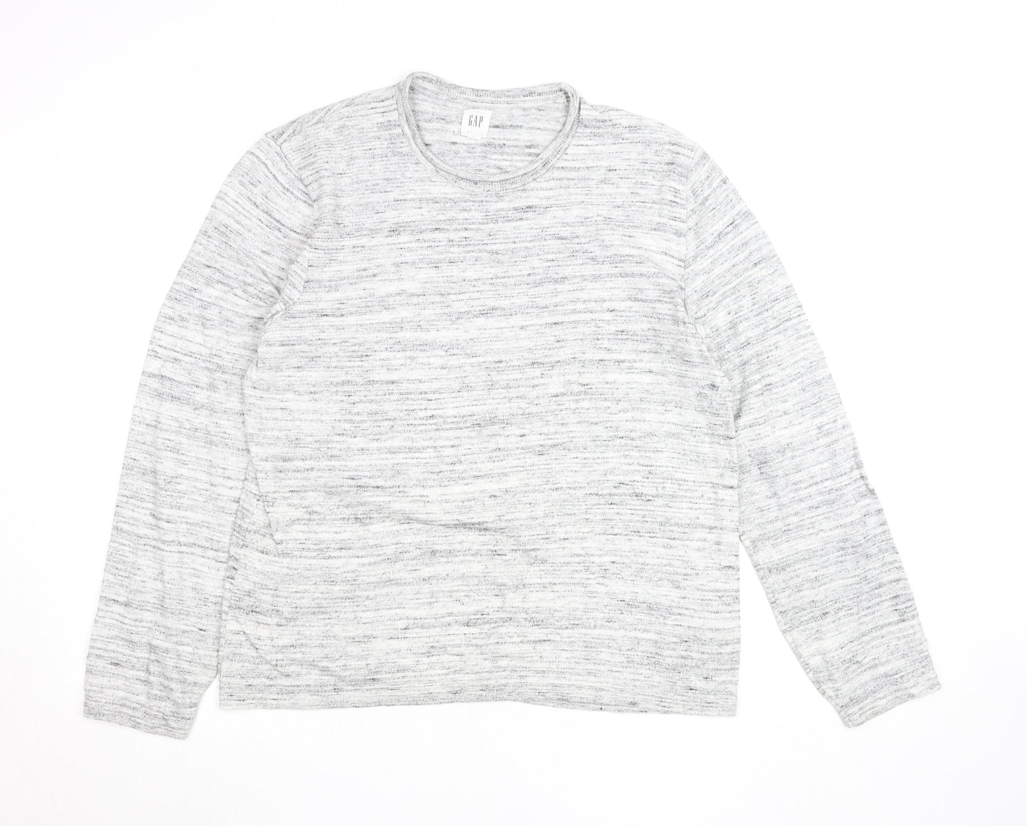 GAP Women’s Grey Long Sleeve Crew Neck Jersey Top Size M