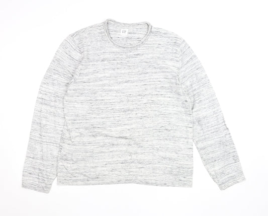 GAP Women’s Grey Long Sleeve Crew Neck Jersey Top Size M