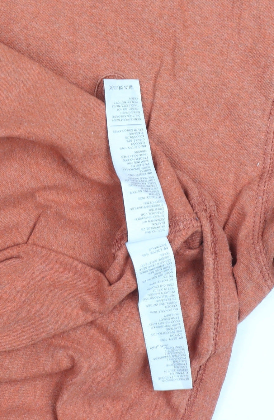 FatFace Womens Orange Cotton Short Sleeve Basic T-Shirt M