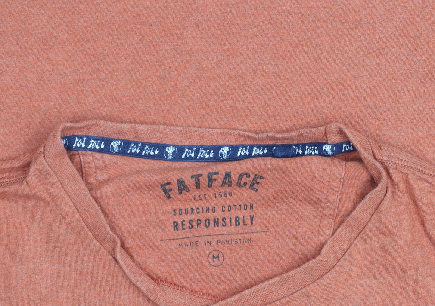 FatFace Womens Orange Cotton Short Sleeve Basic T-Shirt M