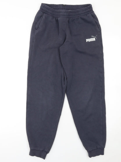 Boys UK Size 15-16 Years PUMA Regular Fit Jogger Blue Trousers