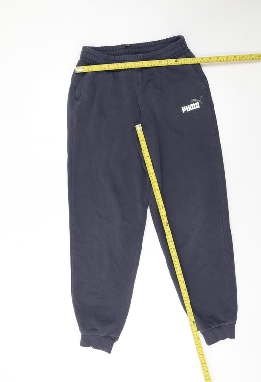 Boys UK Size 15-16 Years PUMA Regular Fit Jogger Blue Trousers