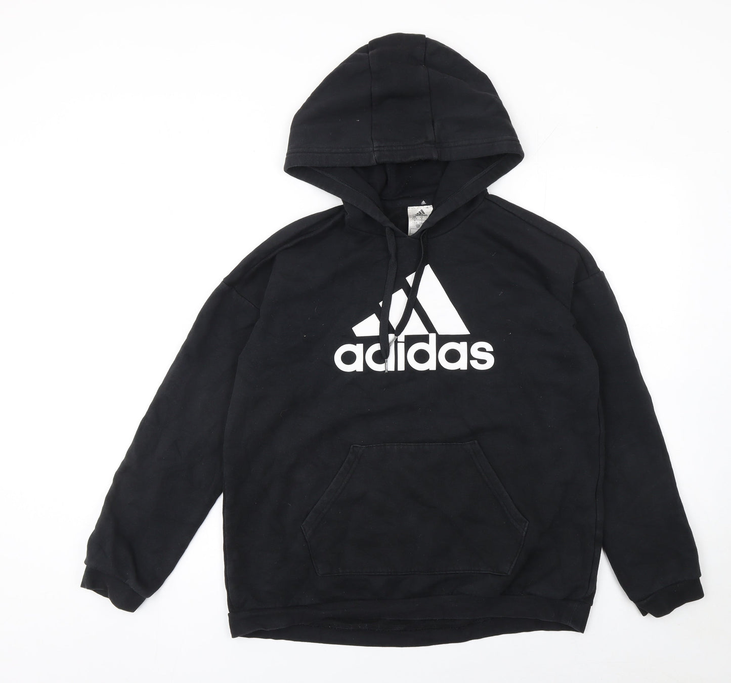 Adidas Women Black Small Pullover Hoodie Sweatshirt Cotton Logo