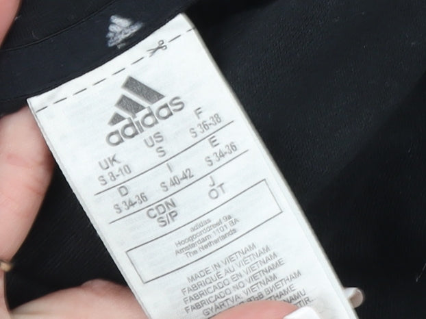 Adidas Women Black Small Pullover Hoodie Sweatshirt Cotton Logo