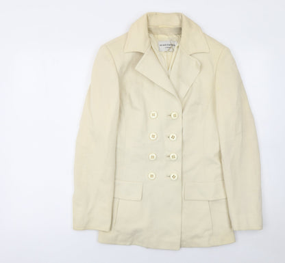 Windsmoor Women’s Ivory Wool Double-Breasted Blazer UK 12 Classic Tailored Jacket