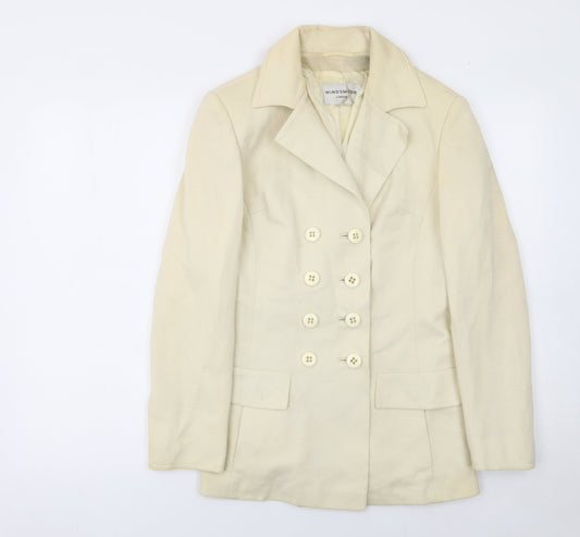 Windsmoor Women’s Ivory Wool Double-Breasted Blazer UK 12 Classic Tailored Jacket
