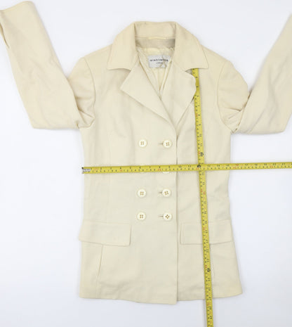 Windsmoor Women’s Ivory Wool Double-Breasted Blazer UK 12 Classic Tailored Jacket