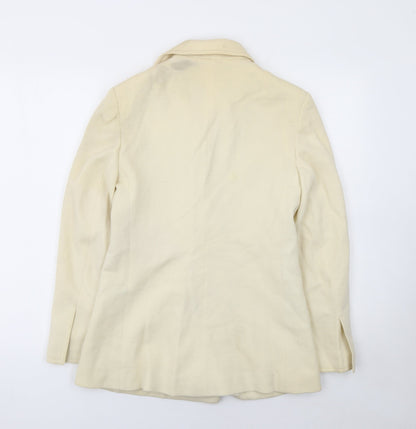 Windsmoor Women’s Ivory Wool Double-Breasted Blazer UK 12 Classic Tailored Jacket