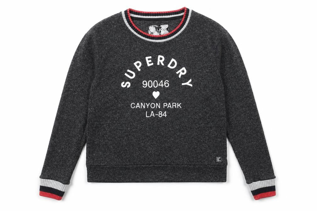 Womens UK Size 10 Superdry Grey Pullover Sweatshirt