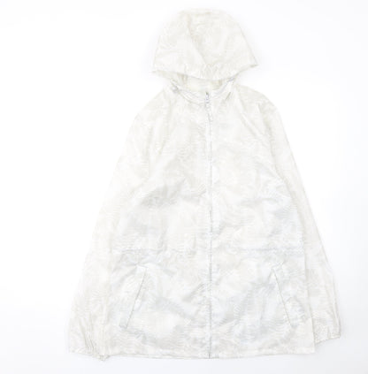 Womens UK Size M DECATHLON White Windbreaker Coat