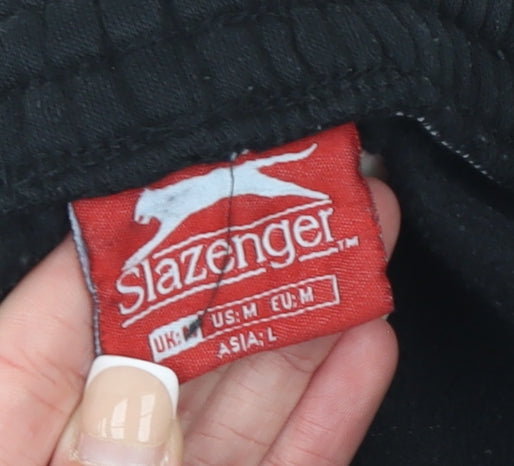 Slazenger Men’s Black Sweatpants M Regular Fit Fleece Joggers