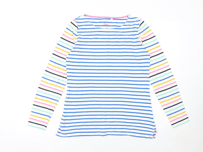 Boden Women’s Multicoloured Striped Long Sleeve Cotton T-Shirt UK 12