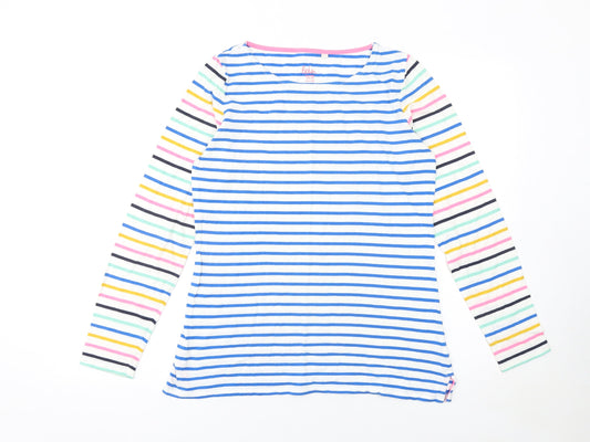 Boden Women’s Multicoloured Striped Long Sleeve Cotton T-Shirt UK 12