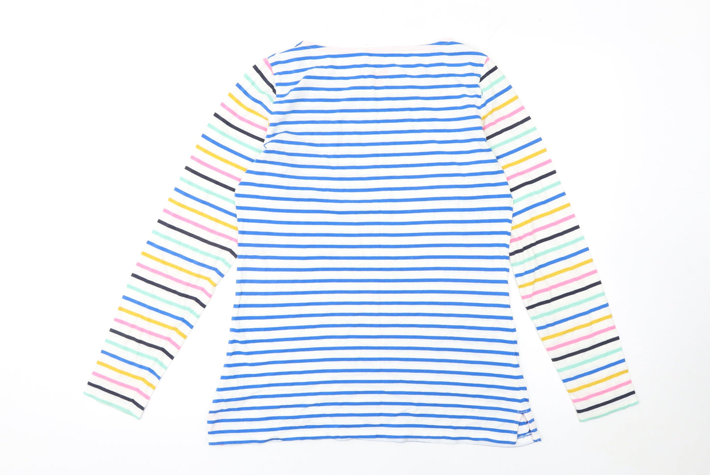 Boden Women’s Multicoloured Striped Long Sleeve Cotton T-Shirt UK 12