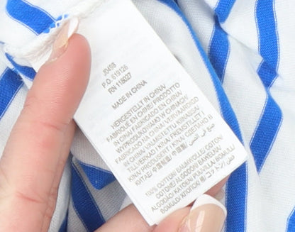 Boden Women’s Multicoloured Striped Long Sleeve Cotton T-Shirt UK 12