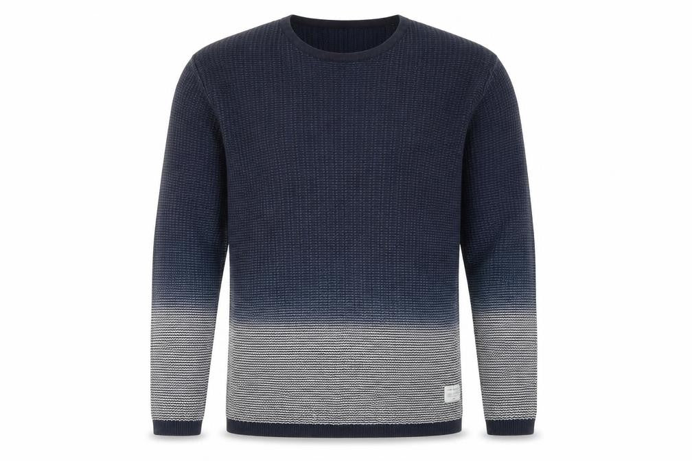 Mens UK Size L Solid Blue Pullover Jumper