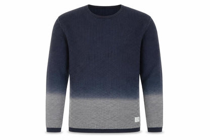 Mens UK Size L Solid Blue Pullover Jumper
