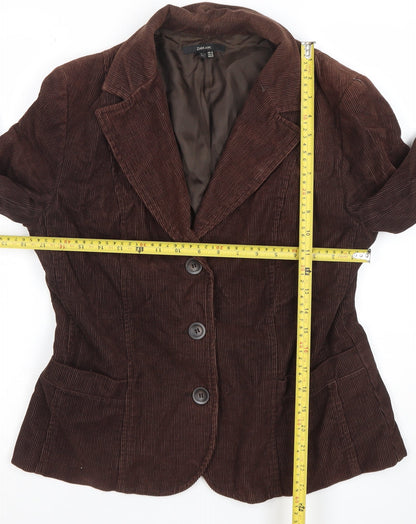 Zara Basic Women Brown Corduroy Blazer Jacket XL Classic Cotton