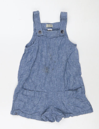 Next Girls Blue Cotton Chambray Sleeveless Romper 5 Years Casual Summer Outfit