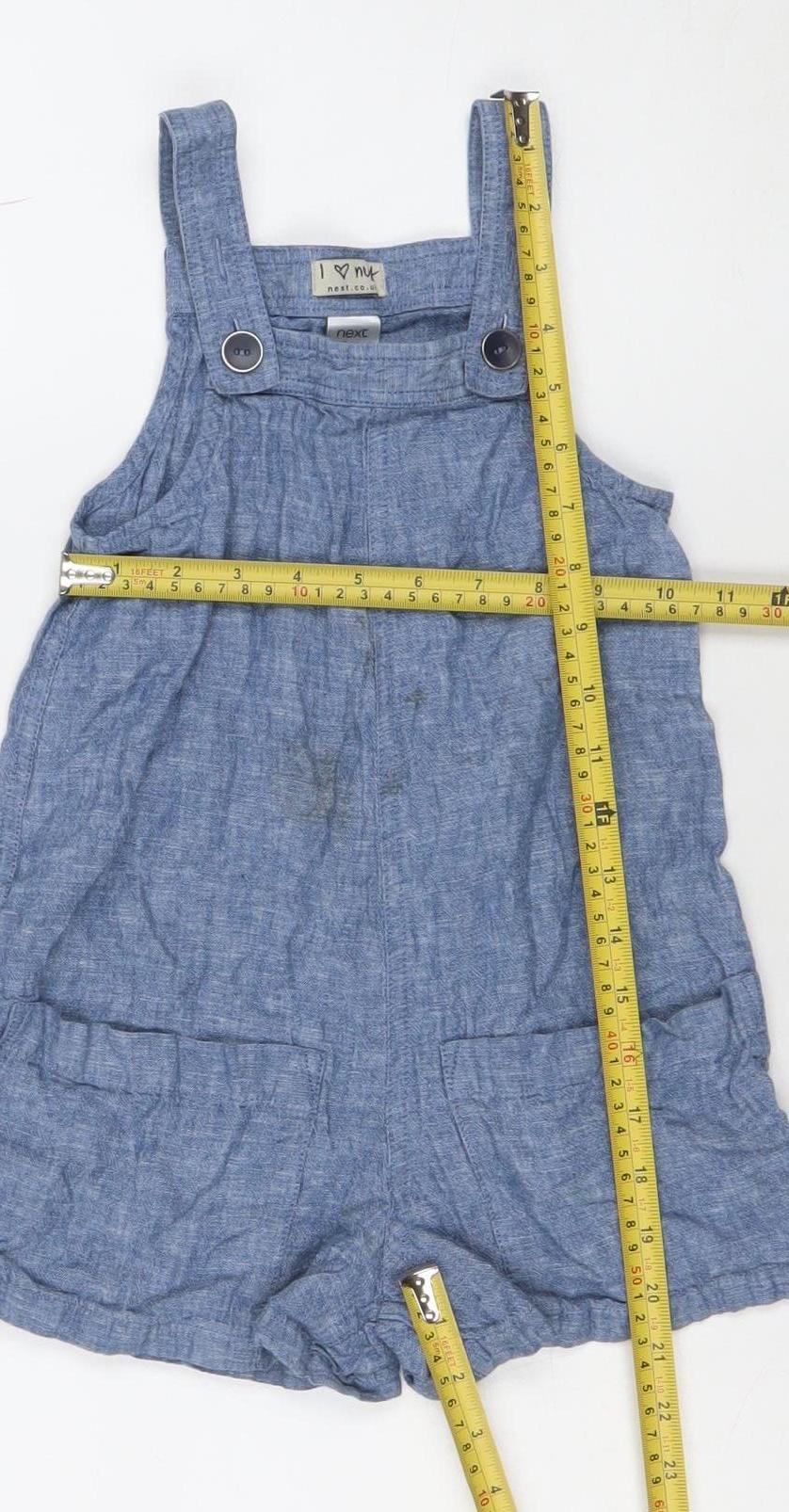 Next Girls Blue Cotton Chambray Sleeveless Romper 5 Years Casual Summer Outfit