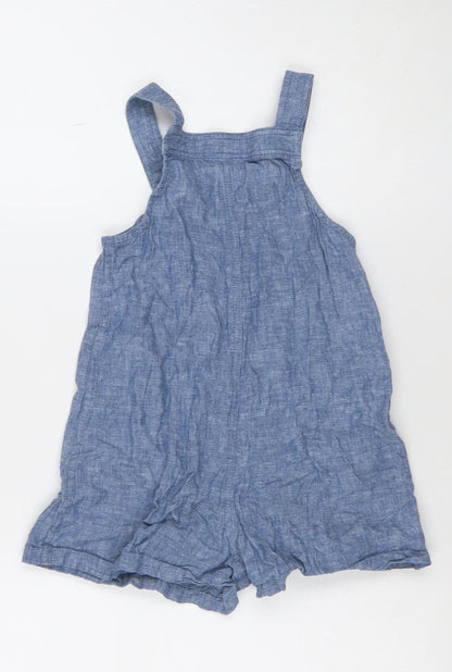 Next Girls Blue Cotton Chambray Sleeveless Romper 5 Years Casual Summer Outfit