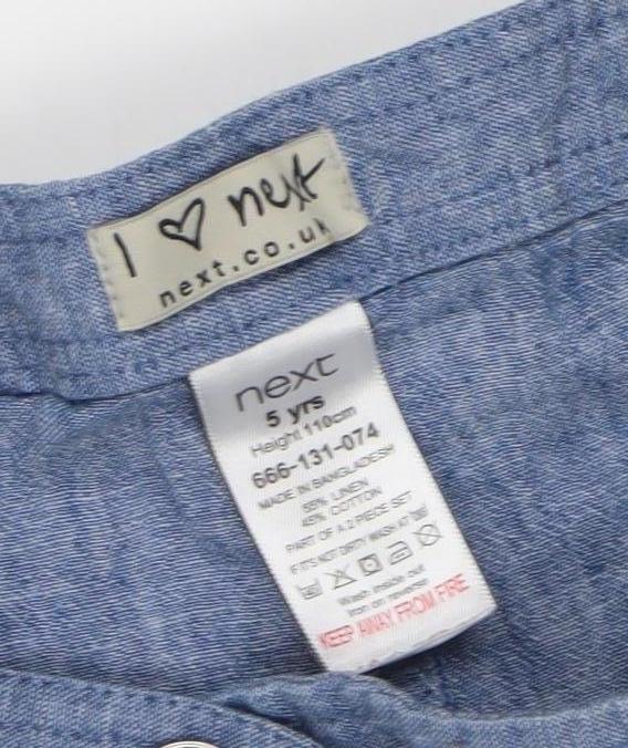 Next Girls Blue Cotton Chambray Sleeveless Romper 5 Years Casual Summer Outfit
