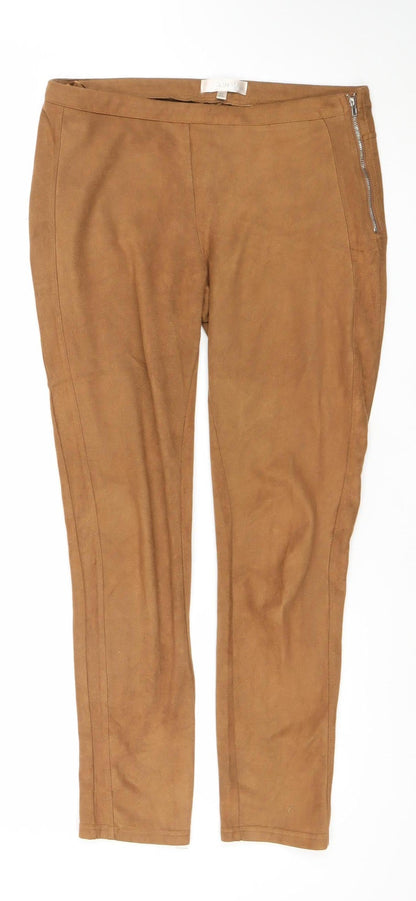 Womens UK Size XL Redial Slim Fit Casual Travel Brown Trousers
