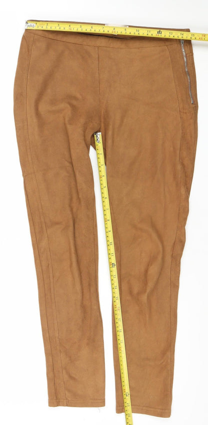 Womens UK Size XL Redial Slim Fit Casual Travel Brown Trousers