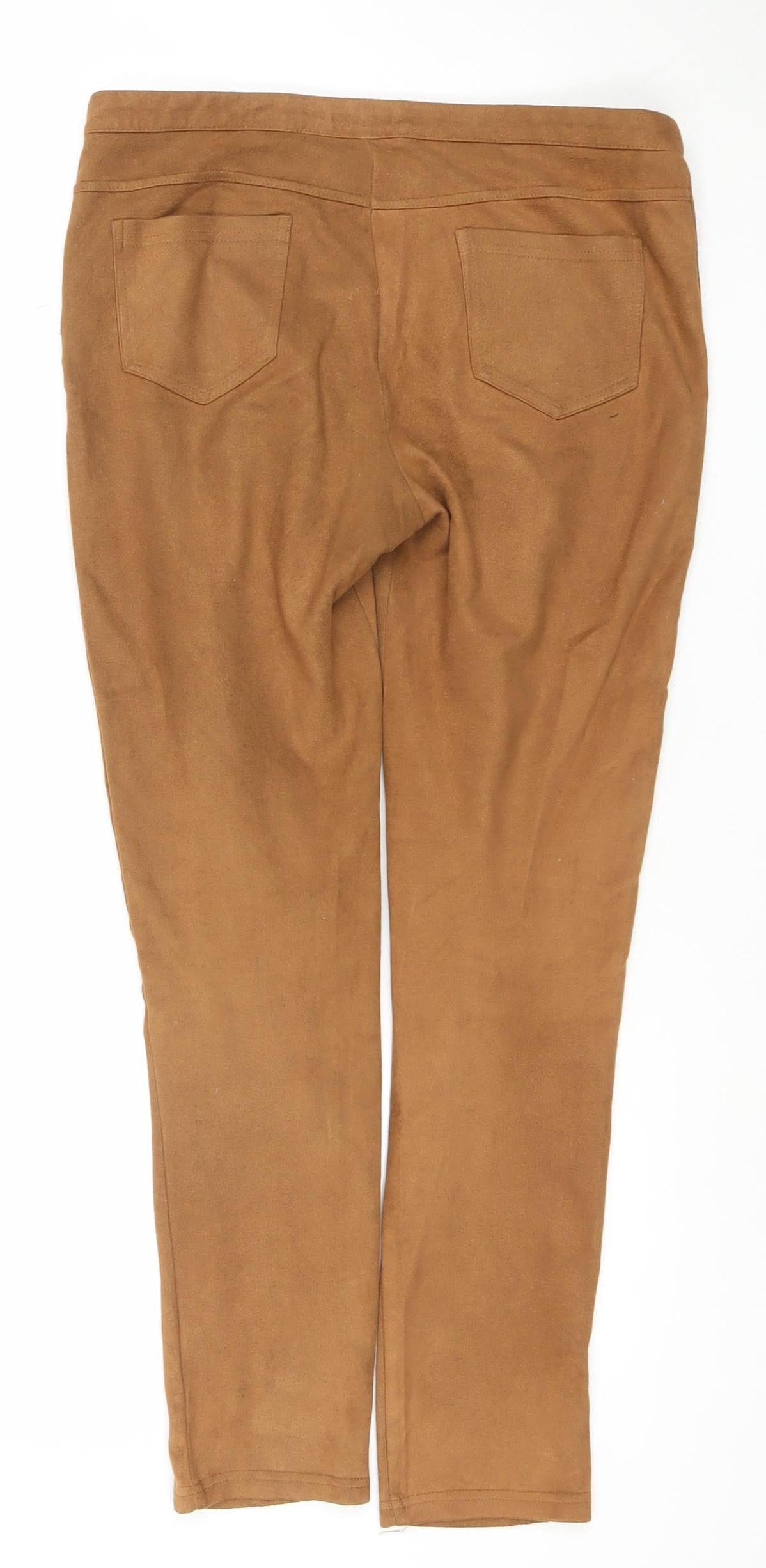 Womens UK Size XL Redial Slim Fit Casual Travel Brown Trousers