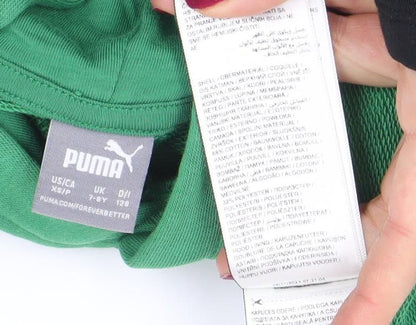 Boys UK Size 7-8 Years PUMA Green Pullover Hoodie