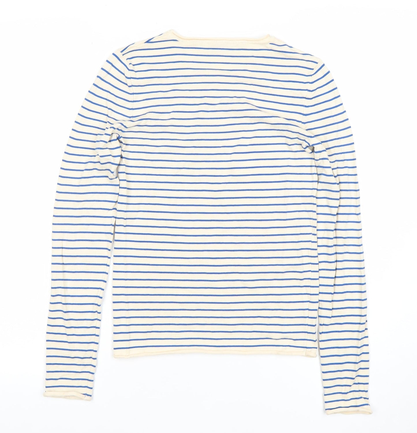 Womens UK Size S Zara Beige Basic T-Shirt
