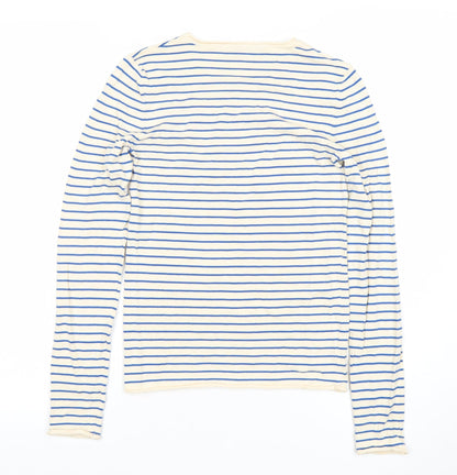 Womens UK Size S Zara Beige Basic T-Shirt