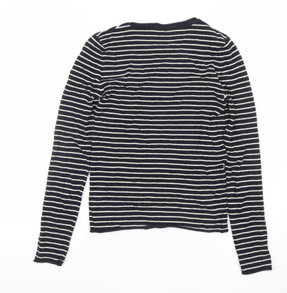 Womens UK Size XS Zara Black Basic T-Shirt