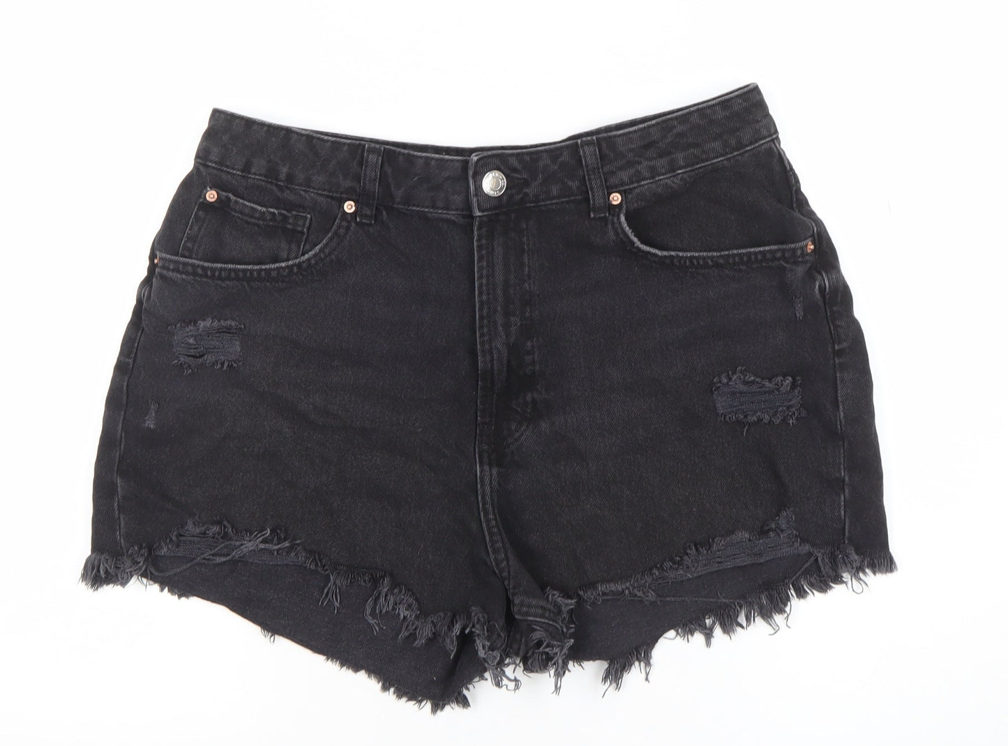 Primark Denim Co. Women Black Size 16 High Rise Cut-Off Denim Shorts