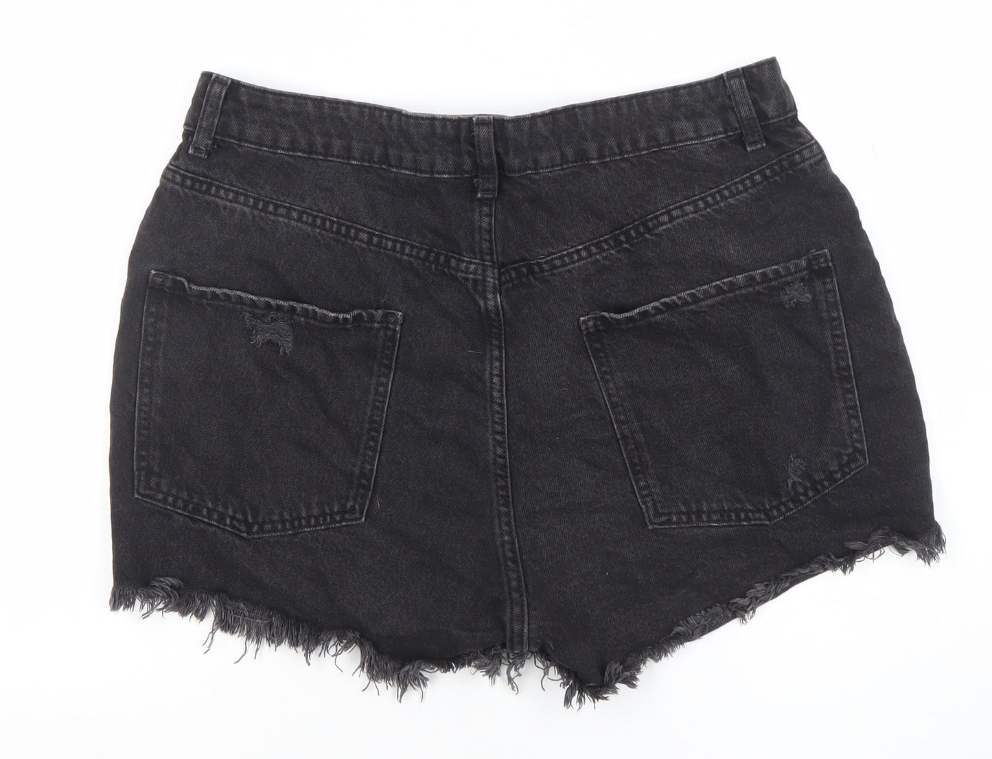 Primark Denim Co. Women Black Size 16 High Rise Cut-Off Denim Shorts