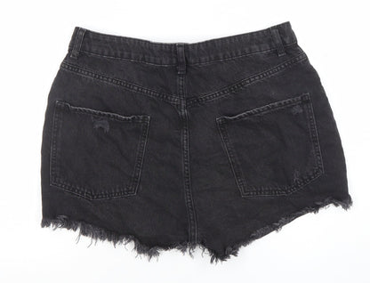 Primark Denim Co. Women Black Size 16 High Rise Cut-Off Denim Shorts