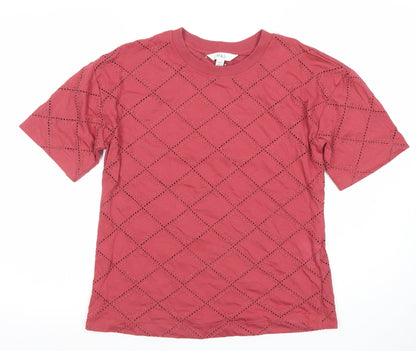 Womens UK Size 6 Marks and Spencer Red Basic T-Shirt