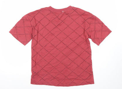Womens UK Size 6 Marks and Spencer Red Basic T-Shirt