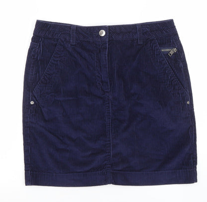Next Women Blue Corduroy Short Pencil Skirt Size 10