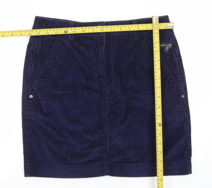 Next Women Blue Corduroy Short Pencil Skirt Size 10
