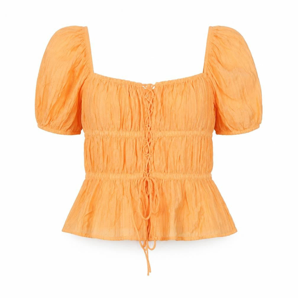 Womens UK Size S Stradivarius Orange Tunic Blouse