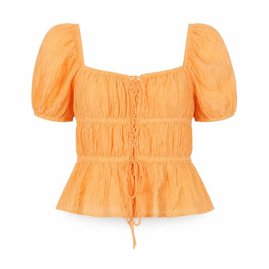 Womens UK Size S Stradivarius Orange Tunic Blouse