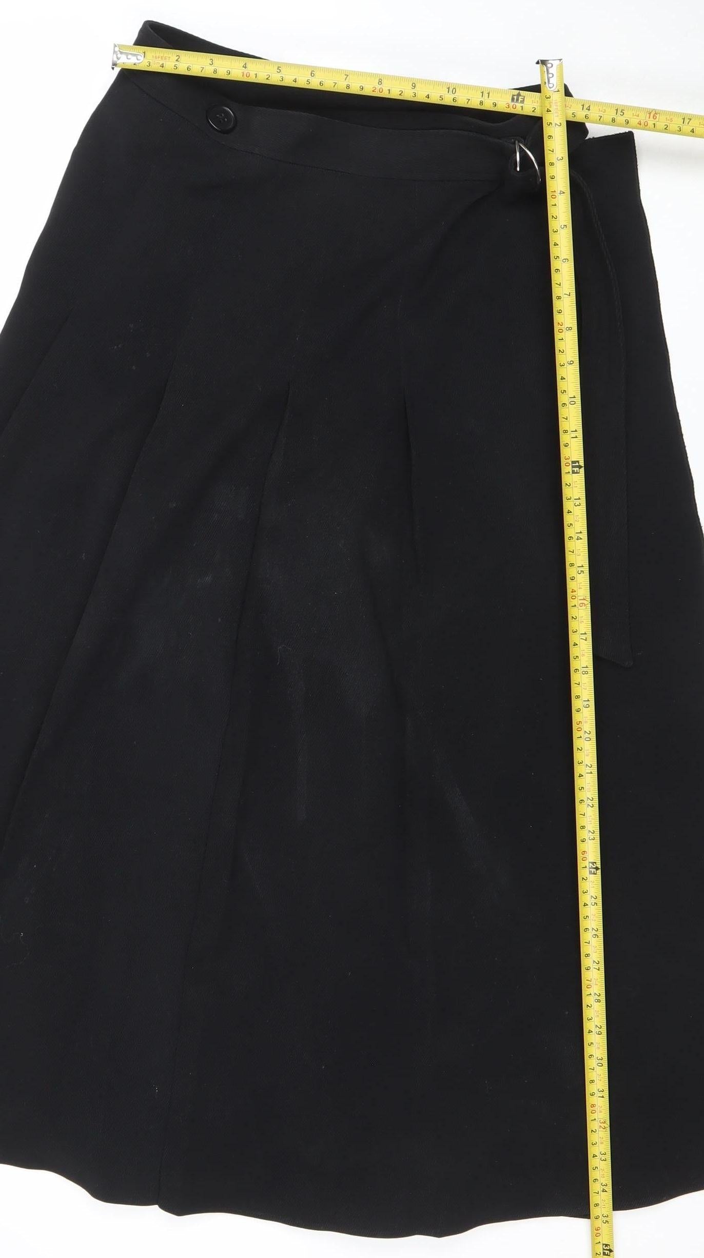 Marks and Spencer Womens Black A-Line Knee Length Skirt Size 10
