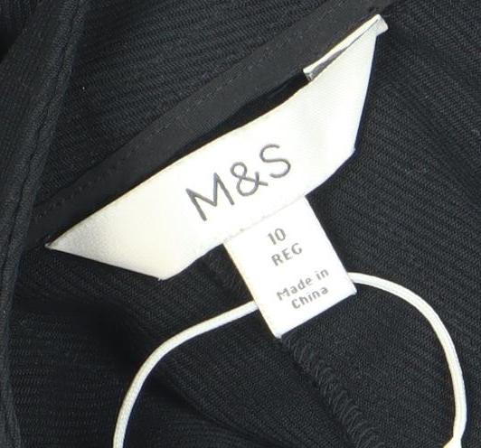 Marks and Spencer Womens Black A-Line Knee Length Skirt Size 10