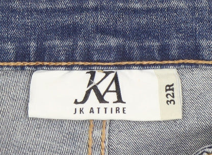 JK Attire Men’s Blue Light Wash Distressed Skinny Jeans 32R