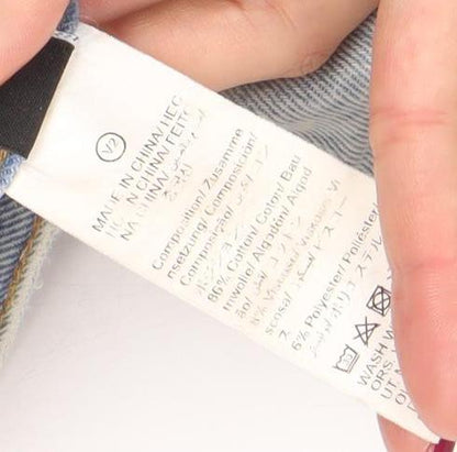 SHEIN Women’s Blue Distressed Wide-Leg Denim Jeans Size 10