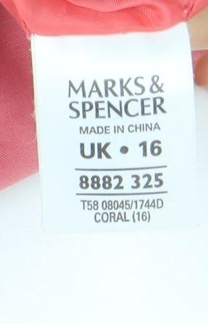 Marks and Spencer Women’s Pink Blazer Jacket UK 16 Regular Fit